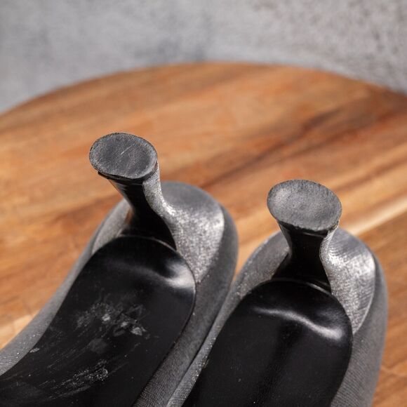 Stuart Weitzman Pewter Jeweled Evening Heel 9.5 B - Picture 11 of 11